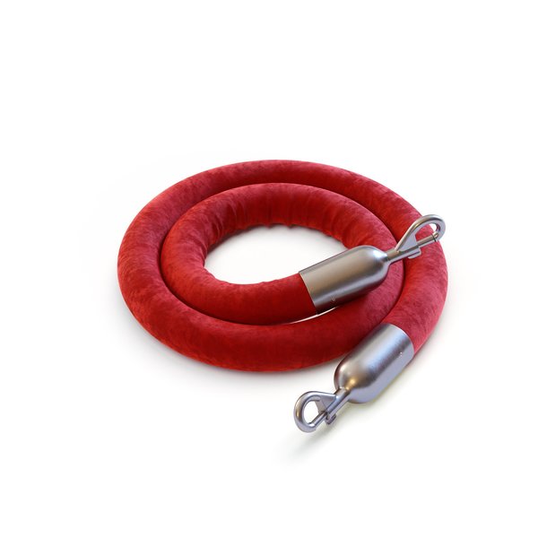Montour Line Velvet Rope Red With Satin Stainless Snap Ends 8ft.Cotton Core HDVL510Rope-80-RD-SE-SS